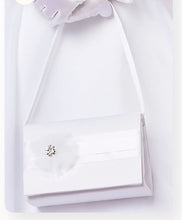 Load image into Gallery viewer, Girls white satin communion bag -Eva