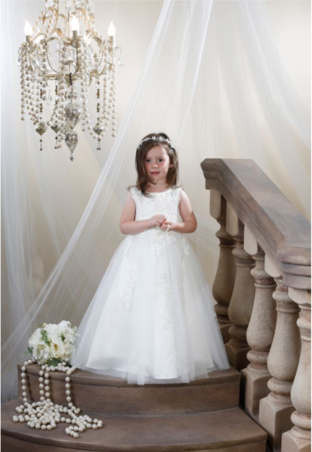 Lucy Girls Flowergirl Dress FG009 With Full Tulle Skirt