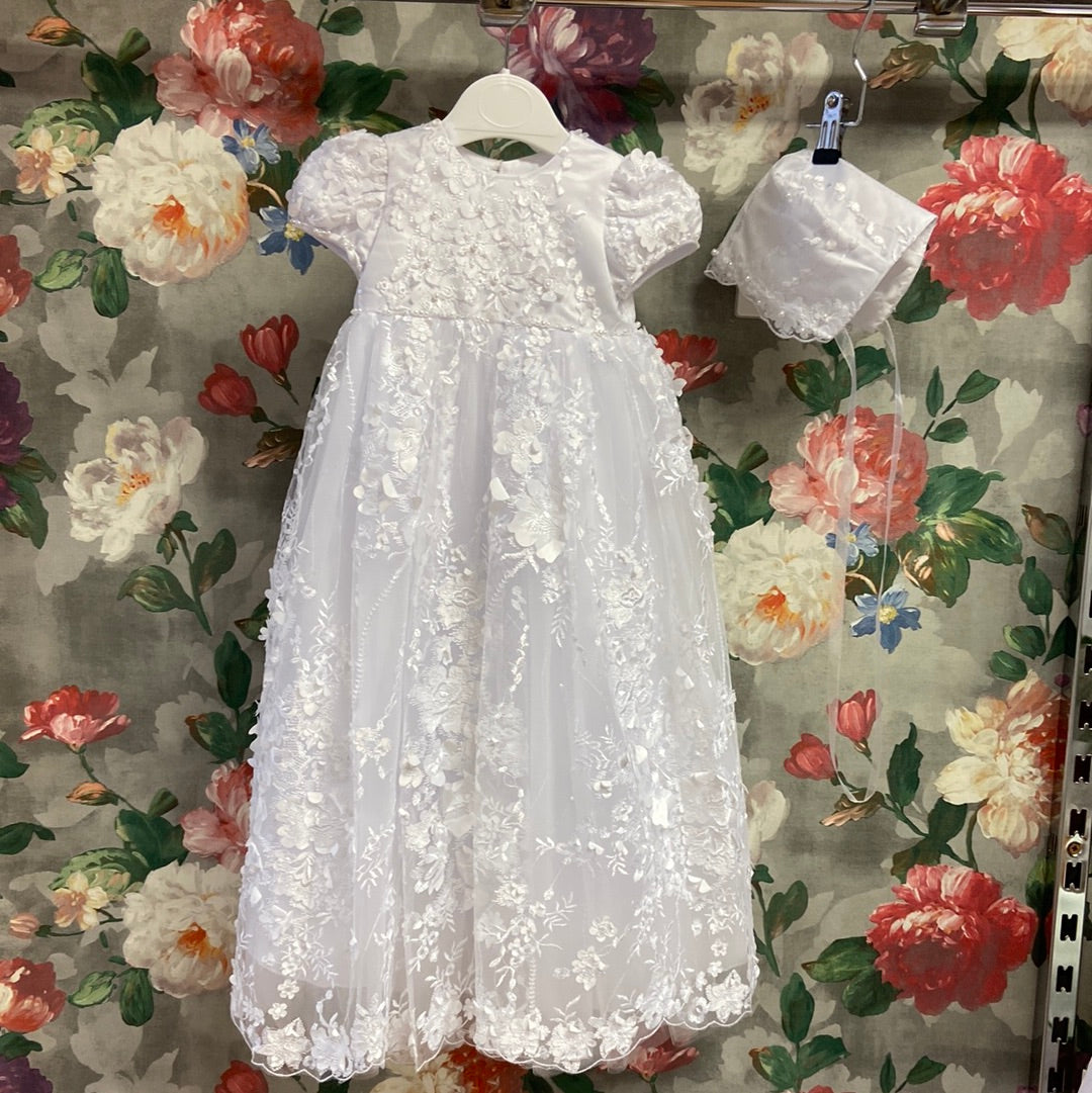 Rachel Christening Gown in white  Cottage Kids Online