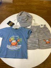 Load image into Gallery viewer, Hashtag baby boy shorts top and hat set 254617

