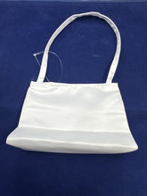 Load image into Gallery viewer, Girls white satin communion bag with pearl cross - Charlotte cb050
