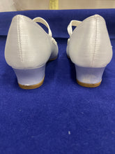 Load image into Gallery viewer, Bella white satin girls shoe suitable for Holy Communion
