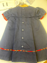 Load image into Gallery viewer, Emile et Rose navy with tartan trim dress and tights - Eliza
