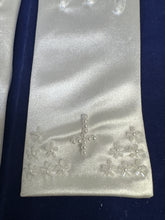 Load image into Gallery viewer, Girls white stretch satin communion gloves-Maya
