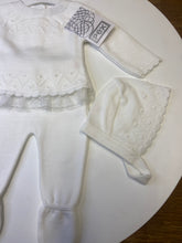 Load image into Gallery viewer, PEX Mia knitted baby girl white 3 piece set
