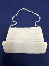 Load image into Gallery viewer, Girls white satin communion bag with pearl handle - Joanne
