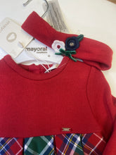 Load image into Gallery viewer, Mayoral red and tartan baby girl dress and hairband - 2862
