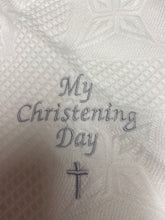 Load image into Gallery viewer, Fringed unisex Star Christening Shawl MCD
