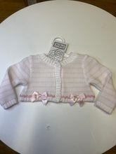 Load image into Gallery viewer, PEX white and pink baby girl bolero cardigan- Harper
