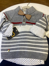 Load image into Gallery viewer, Hashtag 3 piece baby boy shirt, jumper and trousers set - grey, 243604
