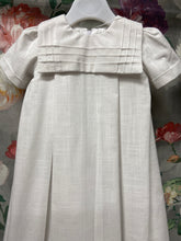 Load image into Gallery viewer, Ben - white linen look sailor style Christening Gown with matching bonnet, for baby boy or baby girl.
