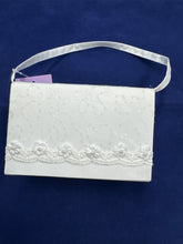 Load image into Gallery viewer, Girls white satin sequin communion bag -Zena
