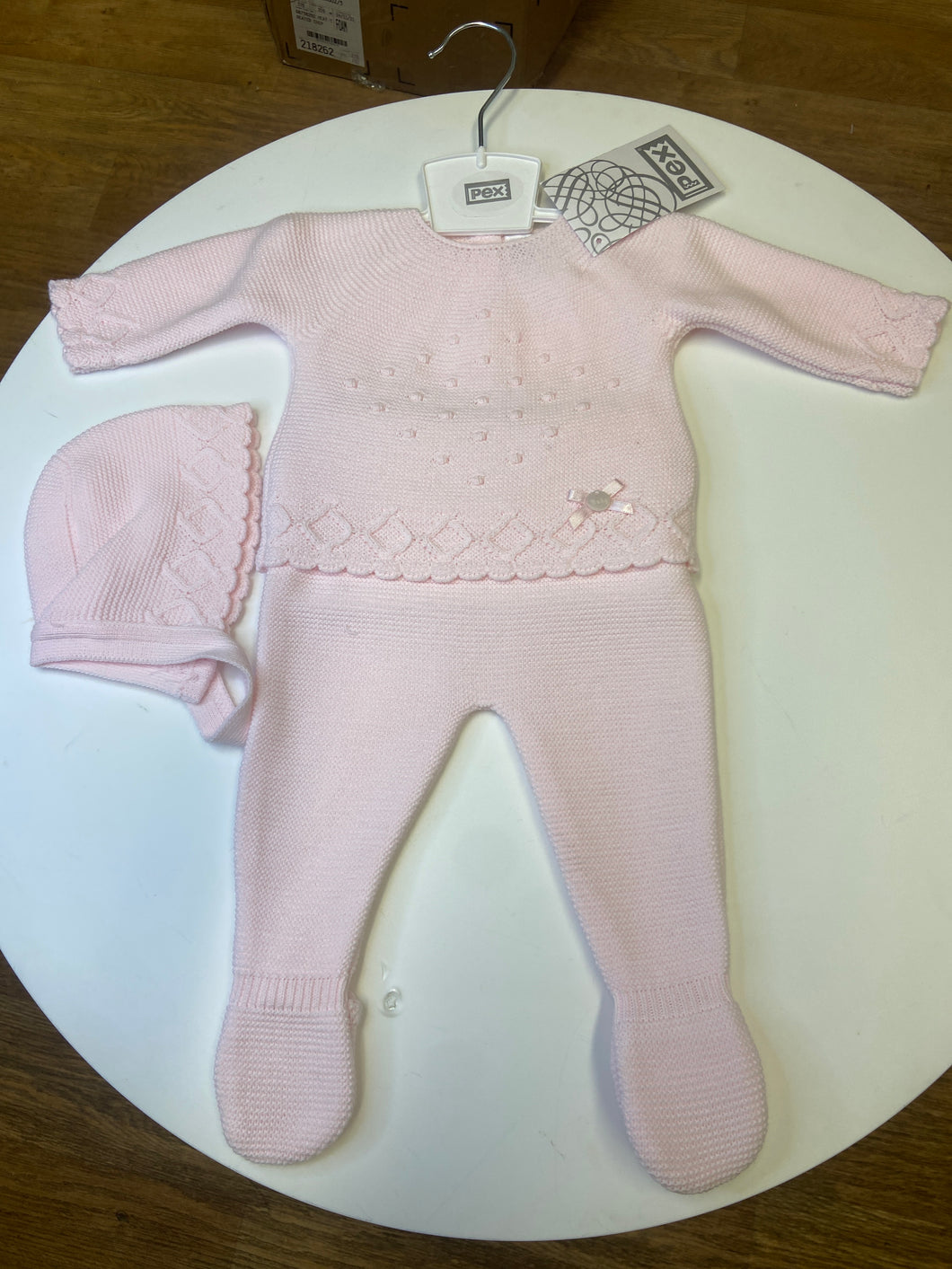 PEX baby girl pink knit 3 piece set - Emmy