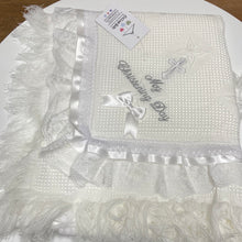 Load image into Gallery viewer, Luxury White My Christening Day unisex Shawl
