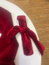 Load image into Gallery viewer, Ebita younger girl rich red velour dress with matching hairband 243293
