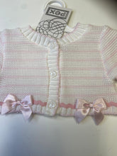 Load image into Gallery viewer, PEX white and pink baby girl bolero cardigan- Harper
