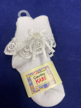 Load image into Gallery viewer, Pearl and lace baby girl socks by Country Kids
