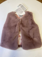 Load image into Gallery viewer, PEX dusky pink faux fur baby girl gilet- Cupid

