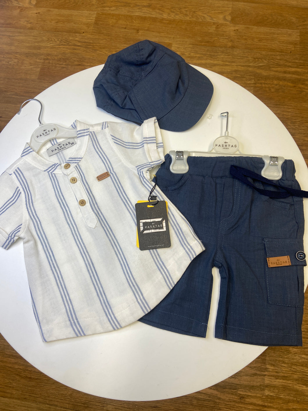Hashtag baby boy shirt, shorts and hat set -254624