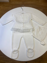 Load image into Gallery viewer, PEX Mia knitted baby girl white 3 piece set
