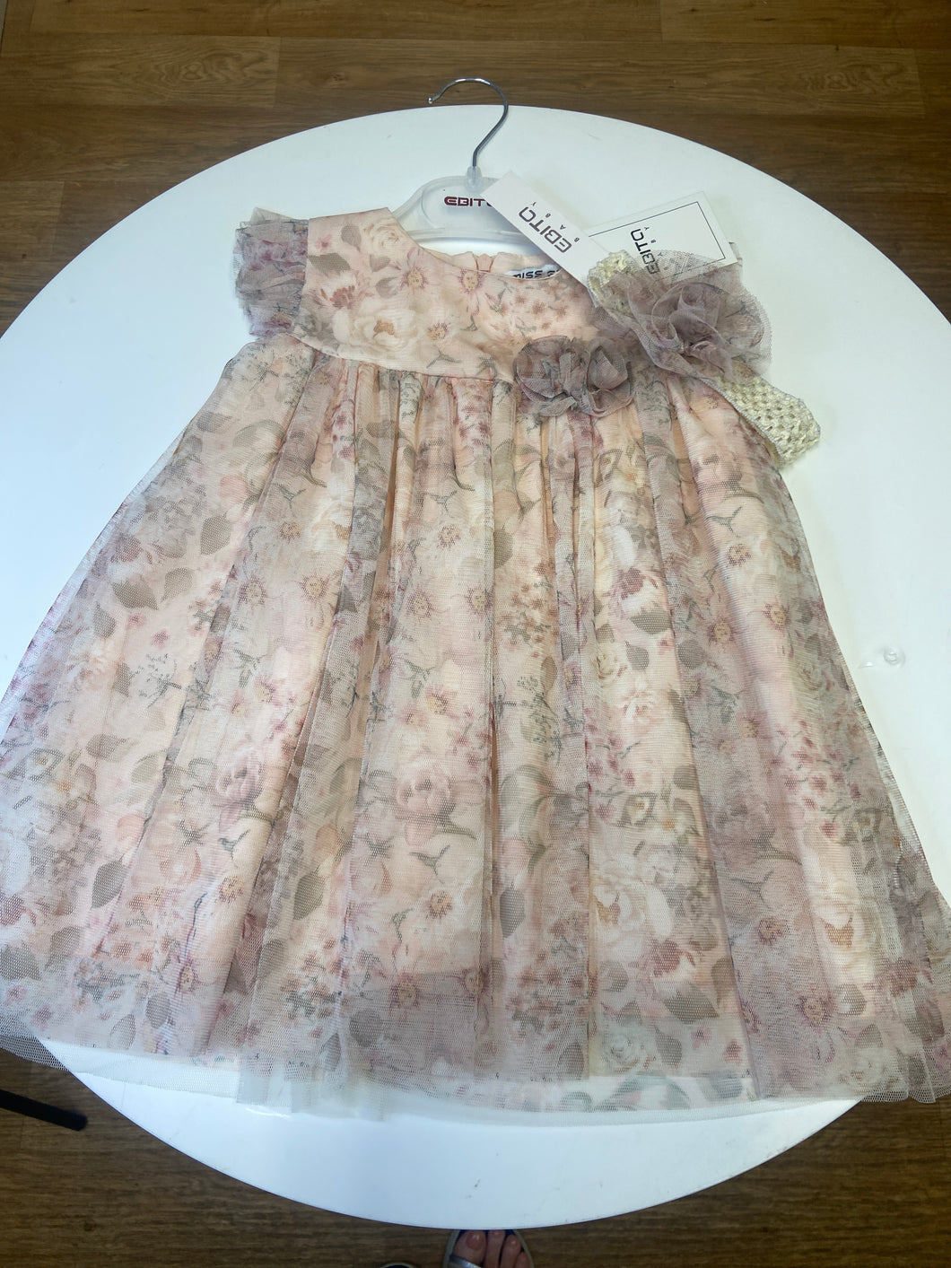 Ebita baby girl party dress 254505 with matching hair band