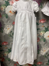 Load image into Gallery viewer, Taylor Unisex Christening Gown in white with matching bonnet.
