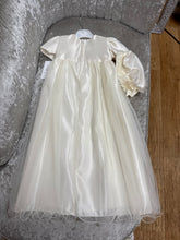 Load image into Gallery viewer, Pex Devine ivory satin and tulle girls christening gown with matching hat
