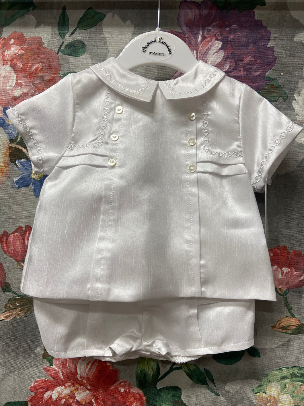 Sarah Louise Baby Boy Christening 3 piece romper set - Jack