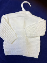 Load image into Gallery viewer, Milky white baby girls cardigan with flower detail
