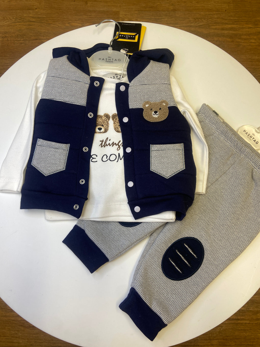 Hashtag baby boy 3 piece gilet set -255608