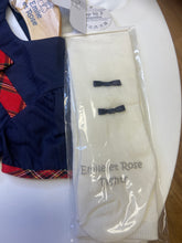 Load image into Gallery viewer, Emile et Rose navy with tartan trim dress and tights - Eliza
