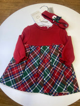 Load image into Gallery viewer, Mayoral red and tartan baby girl dress and hairband - 2862
