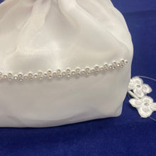 Load image into Gallery viewer, Girls White Chiffon Holy Communion Bag -Mia Puff Bag- cb097
