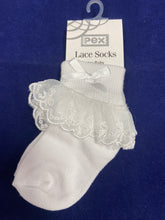 Load image into Gallery viewer, PEX baby girl fancy frill socks white
