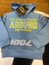 Load image into Gallery viewer, Hashtag young boys 2 piece hoody and track bottom set - 243832 in blue
