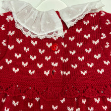 Load image into Gallery viewer, PEX baby girl red knitted romper Phoebe
