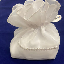 Load image into Gallery viewer, Girls White Chiffon Holy Communion Bag -Mia Puff Bag- cb097
