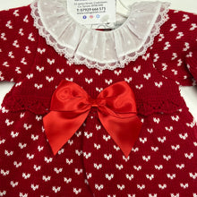 Load image into Gallery viewer, PEX baby girl red knitted romper Phoebe
