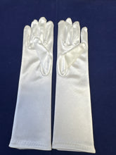 Load image into Gallery viewer, Girls longer length stretch satin communion gloves 784
