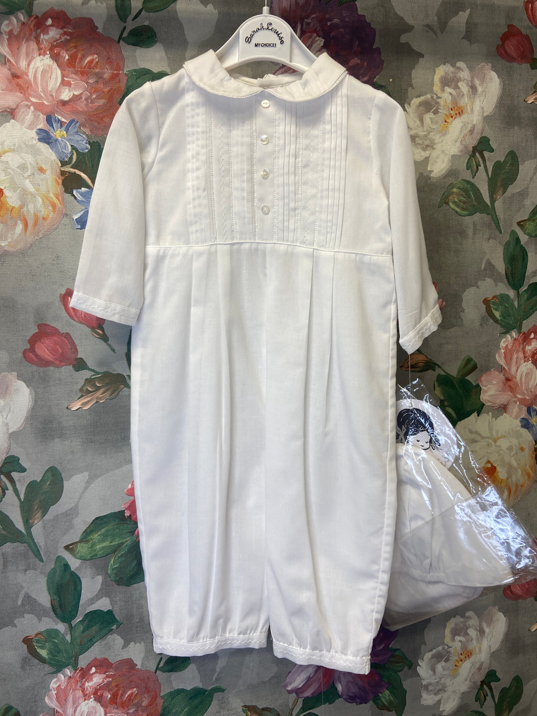 Sarah Louise baby boy christening romper - Tommy 013001