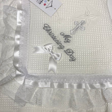 Load image into Gallery viewer, Luxury White My Christening Day unisex Shawl
