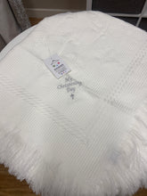 Load image into Gallery viewer, Fringed unisex Star Christening Shawl MCD
