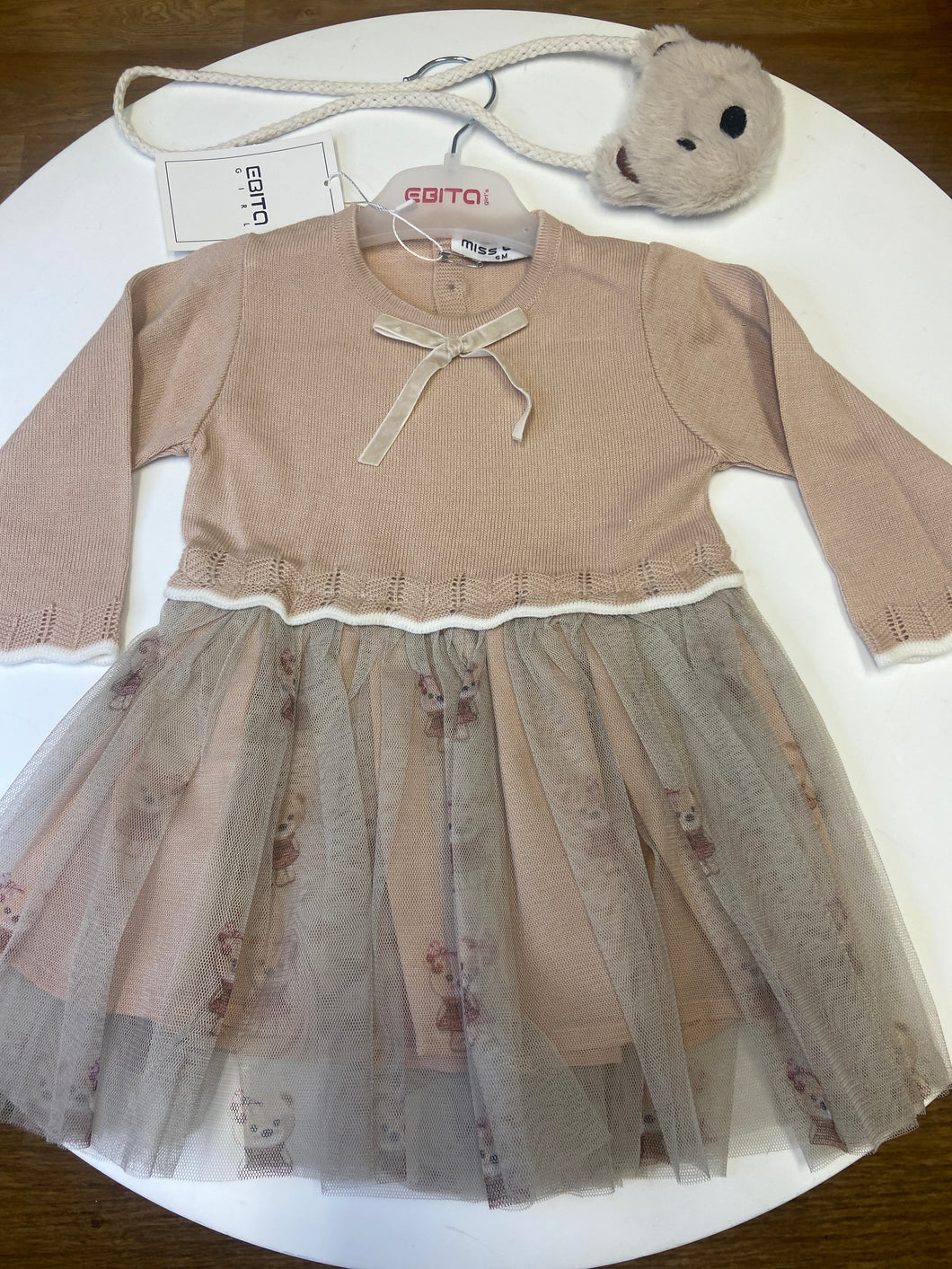 Ebita baby girl knit & tulle dress 255530