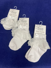 Load image into Gallery viewer, PEX baby girl fancy frill socks white
