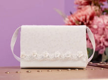 Load image into Gallery viewer, Girls white satin sequin communion bag -Zena
