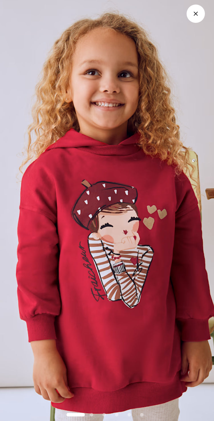 Mayoral girls hoody dress, red, 4928