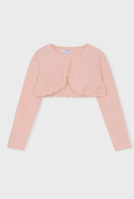 Load image into Gallery viewer, Mayoral younger girl knitted bolero cardigan 320 colour blossom
