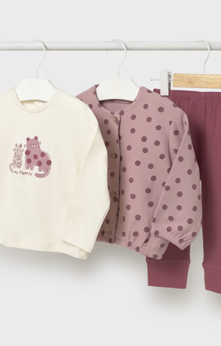 Mayoral 3 piece baby girl set 2743
