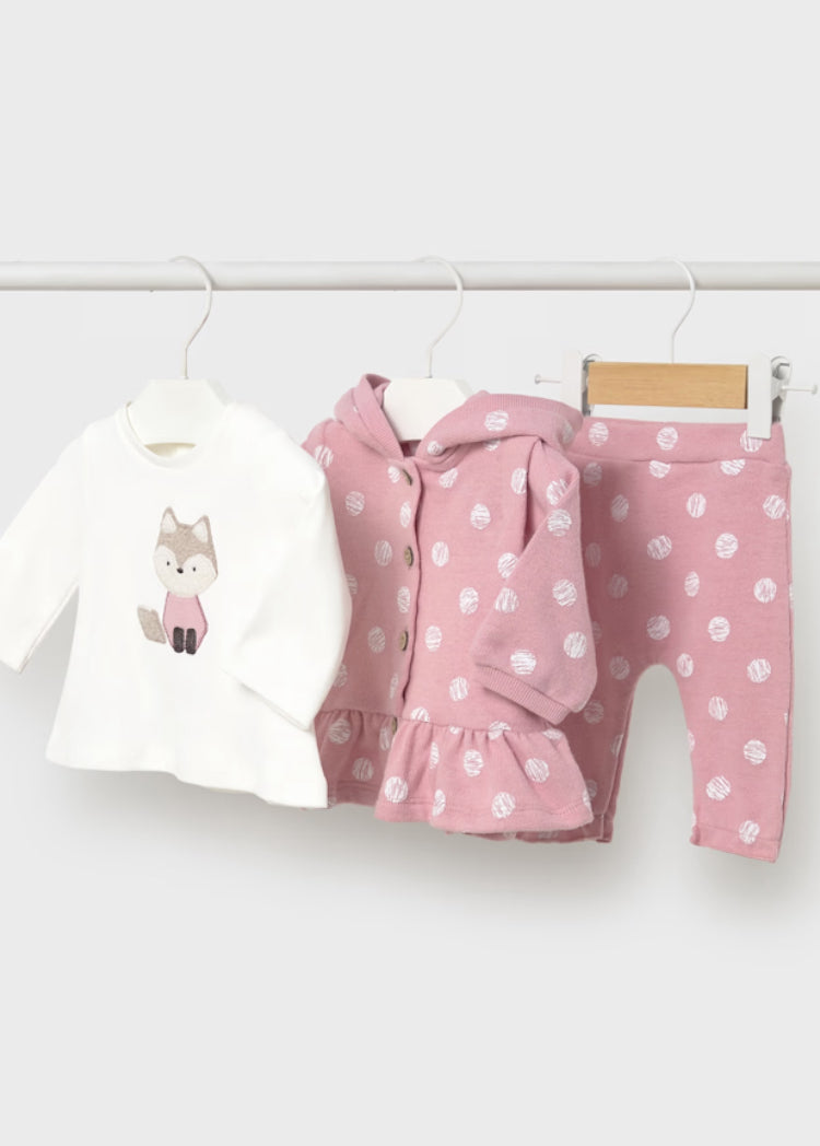 Mayoral baby girl 3 piece pink tracksuit 2608