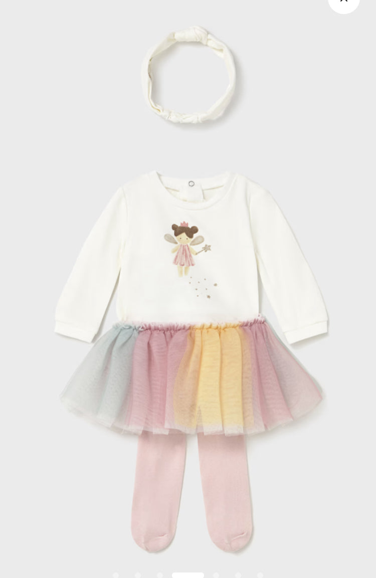 Mayoral baby girl bodysuit and tutu set 2810